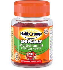 Мультивітаміни для дітей полуниці Haliborange (Kids Multivitamin STR) 30 жувальних цукерок