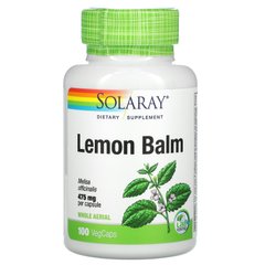 Мелисса лекарственная Solaray (Lemon Balm) 475 мг 100 капсул купить в Киеве и Украине