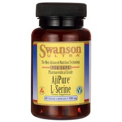 L-Серін, AjiPure L-Serine, Swanson, 500 мг, 60 капсул