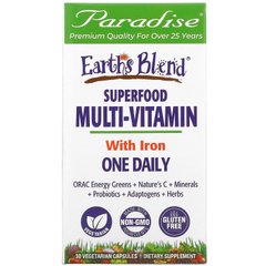 Вітаміни плюс Суперфуд з залізом Paradise Herbs (Multivitamin) 30 капсул