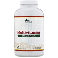 Мультивитамины и минералы Nu U Nutrition (Multivitamins) 365 вегетарианских таблеток купить в Киеве и Украине