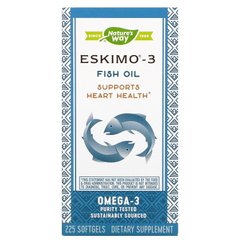 Натуральний риб'ячий жир Enzymatic Therapy (Eskimo-3 Natural Stable Fish Oil) 500 мг 225 капсул