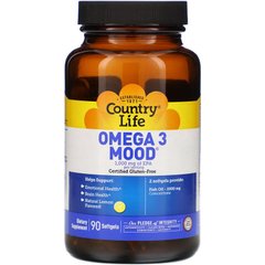 Омега 3 для настрою Country Life (Omega 3 Mood) 2000 мг 90 капсул зі смаком лимона