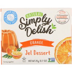 Натуральний десерт з желе, апельсин, Natural Jel Dessert, Orange, Natural Simply Delish, 20 г