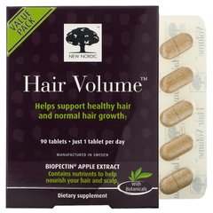 Витамины для волос New Nordic US Inc (Hair Volume with Biopectin Apple Extract) 90 таблеток купить в Киеве и Украине