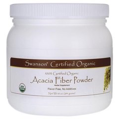 Порошок акації - сертифікований 100% органічний, Acacia Fiber Powder - Certified 100% Organic, Swanson, 284 г