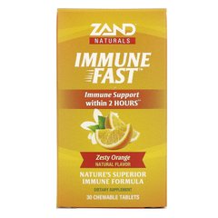 Поддержка иммунитета, Immune Fast, пикантный апельсин, Zand, 30 жевательных таблеток купить в Киеве и Украине