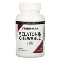 Жувальні таблетки з мелатоніном, Kirkman Labs, 3 мг, 150 таблеток