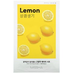 Missha, Тканинна маска Airy Fit Beauty Sheet Mask, лимон, 1 лист, 0,19 г