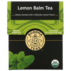 Buddha Teas, Органічний трав'яний чай, лимонний бальзам, 18 чайних пакетиків, 0,83 унції (24 г)