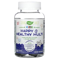 Мультивітаміни для дітей старше 2 років блакитна малина Nature's Way (Happy & Healthy Muliti) 60 жувальних цукерок
