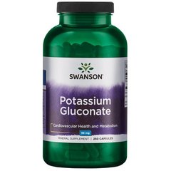 Глюконат калію, Potassium Gluconate, Swanson, 99 мг 250 капсул