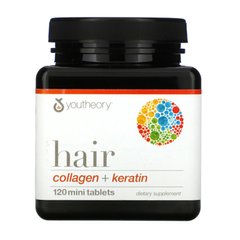 Youtheory, засіб для волосся, колаген і кератин, 120 міні-таблеток