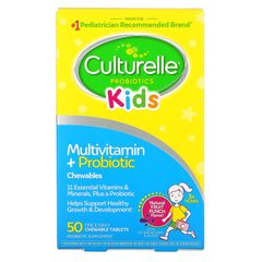 Дитячі мультивітаміни з пробіотиками, фруктовий пунш, Culturelle, 50 жувальні таблетки