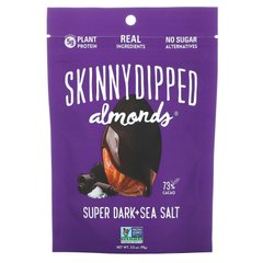 Миндаль, супер темный + морская соль, Skinny Dipped Almonds, Super Dark + Sea Salt, Skinny Dipped, 99 г купить в Киеве и Украине