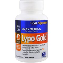 Lypo Gold, для засвоєння жирів, Enzymedica, 60 капсул