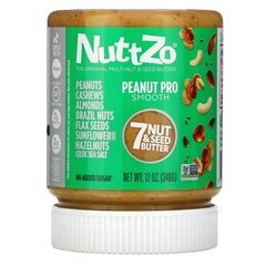 Арахісове масло, Peanut Pro 7 Nut & Seed Butter, Smooth, Nuttzo, 340 г