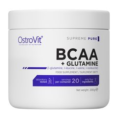 100% BCAA+Glutamine OstroVit 200 g pure купить в Киеве и Украине