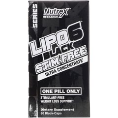 Мультивітаміни для чоловіків, Lipo-6 Black Stim-Free, ультраконцентрат, Lipo-6 Black Stim-Free, Ultra Concentrate, Nutrex Research, 60 капсул