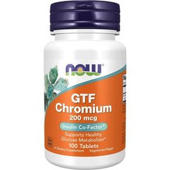 Хром Now Foods (GTF Chromium) 200 мкг 100 таблеток