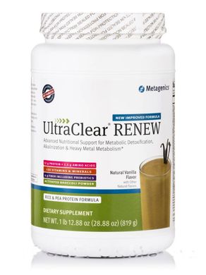 Поживна суміш для очищення організму з рисовим та гороховим протеїном ваніль Metagenics (Ultraclear Renew Vanilla Flavor) 819 г