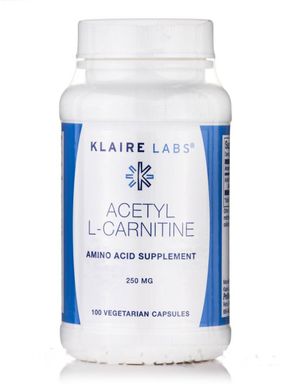 Ацетил-Л-карнитин Klaire Labs (Acetyl L-Carnitine) 250 мг 100 вегетарианских капсул купить в Киеве и Украине