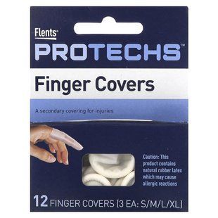 Flents, Protechs, чохли для напальчників, розміри S, M, L і XL, 12 чохлів