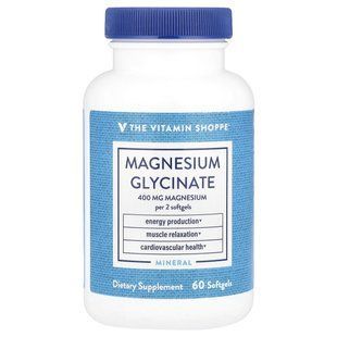 The Vitamin Shoppe, Magnesium Glycinate, 60 Softgels (200 mg per Softgel) купить в Киеве и Украине