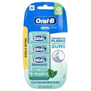Oral-B, Glide, Pro-Health, Comfort Plus Floss, Mint, 3 Pack, 43.7 yd (40 m) Each купить в Киеве и Украине