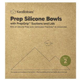 KeaBabies, Prep Silicone Bowls with PrepGrip&trade; Suctions and Lids, Desert, 6-36 Months, Set of 2 купить в Киеве и Украине