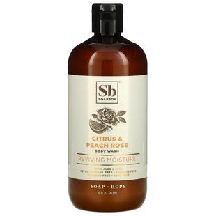 Soapbox, Reviving Moisture, гель для душу, цитрусові та персикові троянди, 16 рідких унцій (473 мл)