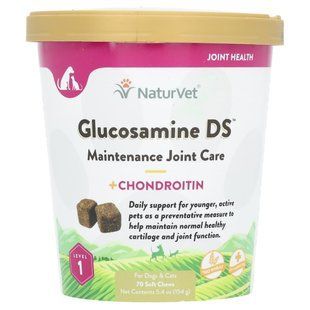Глюкозамин для собак уровень 1 NaturVet (Glucosamine DS Level 1) 70 жевательных таблеток купить в Киеве и Украине