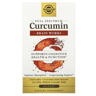 Куркумін повного спектра Solgar (Full Spectrum Curcumin Brain Works) 90 вегетаріанських капсул