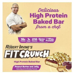 FITCRUNCH, High Protein Baked Bar, Peanut Butter and Jelly, 9 Bars, 1.62 (46 g) Each купить в Киеве и Украине