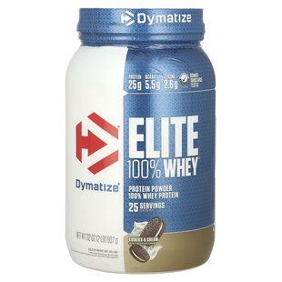 Dymatize, Elite 100% Whey Protein Powder, Cookies & Cream, 2 lbs (907 g) купить в Киеве и Украине