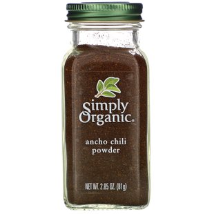 Органический, порошок перца поблано, Simply Organic, 2,85 унц. (81 г) купить в Киеве и Украине