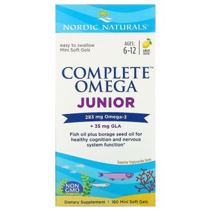 Рыбий жир для подростков, Complete Omega, Nordic Naturals, лимон, 180 гелевых капсул купить в Киеве и Украине