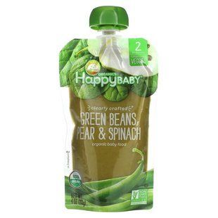 Happy Family Organics, Happy Baby, Clearly Crafted, 6+ Months, Green Beans, Pear & Spinach, 4 oz (113 g) купить в Киеве и Украине