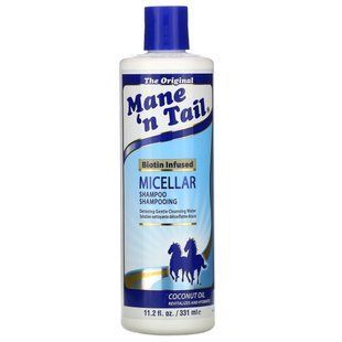 Мицеллярный шампунь, насыщенный биотином, кокосовое масло, Micellar Shampoo, Biotin Infused, Coconut Oil, Mane 'n Tail, 331 мл купить в Киеве и Украине