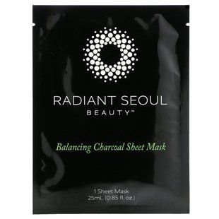 Balancing Charcoal Sheet Mask, Radiant Seoul, 1 sheet mask, 0.85 oz (25 ml)