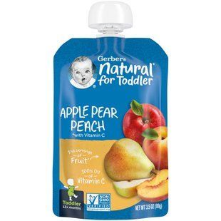 Gerber, Natural for Toddler, 12+ Months, Apple, Pear, Peach with Vitamin C, 3.5 oz (99 g) купить в Киеве и Украине