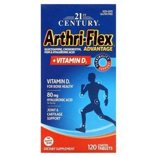 Arthri-Flex Advantage + витамин D3, 21st Century, 120 таблеток с энтеросолюбильным покрытием купить в Киеве и Украине