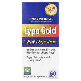 Lypo Gold, для засвоєння жирів, Enzymedica, 60 капсул