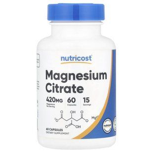 Nutricost, Magnesium Citrate, 420 mg, 60 Capsules (105 mg per Capsule) купить в Киеве и Украине