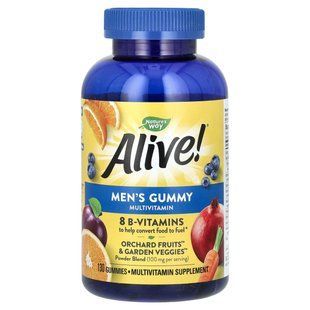 Жувальні мультивітаміни для чоловіків Nature's Way (Alive! Men's Gummy Multivitamins) 130 жувальних таблеток фрукти