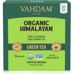 Green tea, organic Himalayan, Vahdam Teas, 15 tea bags, 30 g (1.06 oz)
