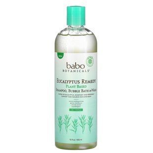 Шампунь 3-в-1 на растительной основе, пена для ванн и мытье, Eucalyptus Remedy, Plant Based 3-In-1 Shampoo, Bubble Bath & Wash, Babo Botanicals, 450 мл купить в Киеве и Украине
