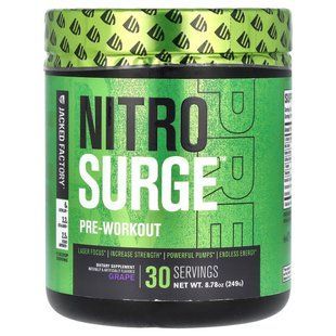 Jacked Factory, Nitro Surge, передтренувальний комплекс, із виноградом, 249 г (8,78 унції)