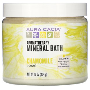 Соль для ванны с эфирными маслами успокаивающая ромашка Aura Cacia (Mineral Bath) 454 г купить в Киеве и Украине