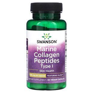 Swanson, Marine Collagen Peptides Type 1, 500 mg, 60 Veggie Capsules купить в Киеве и Украине